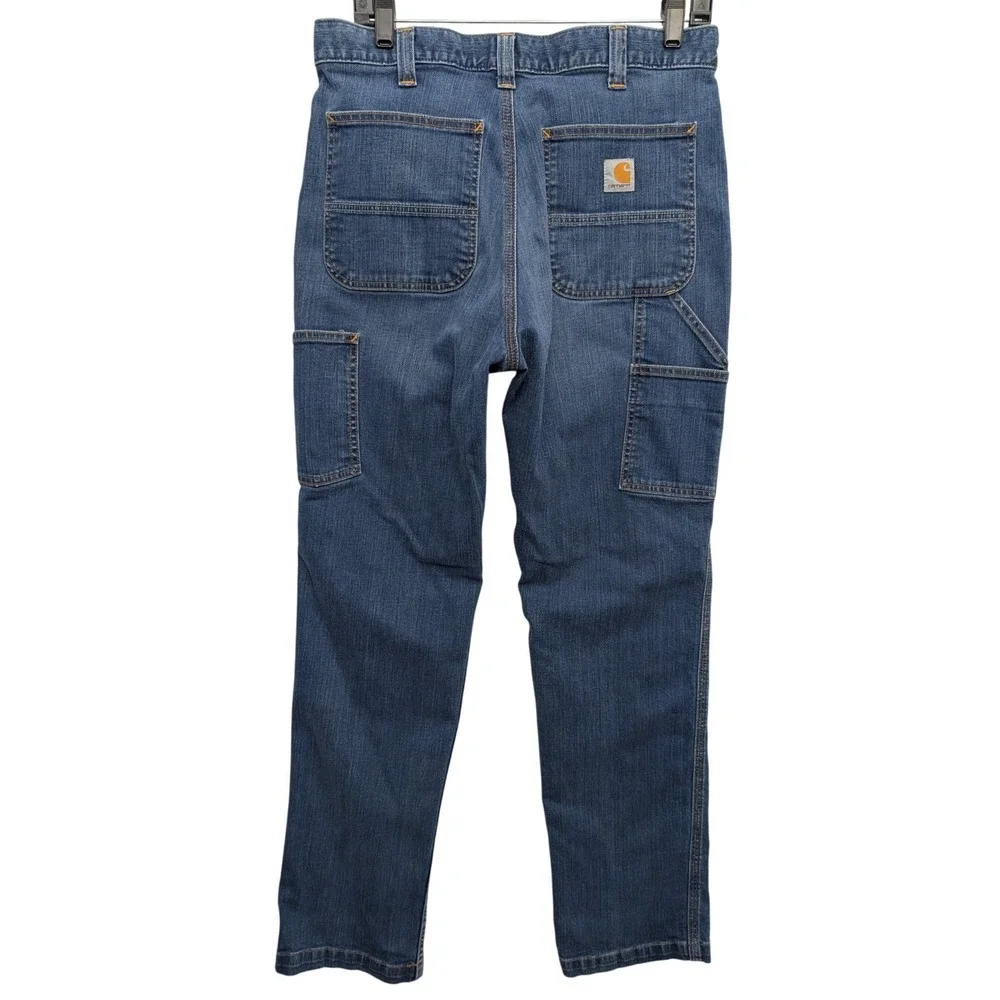 Carhartt Rugged Flex Jeans Mens 33x32 Blue Relaxed Fit Straight 102808-498‎